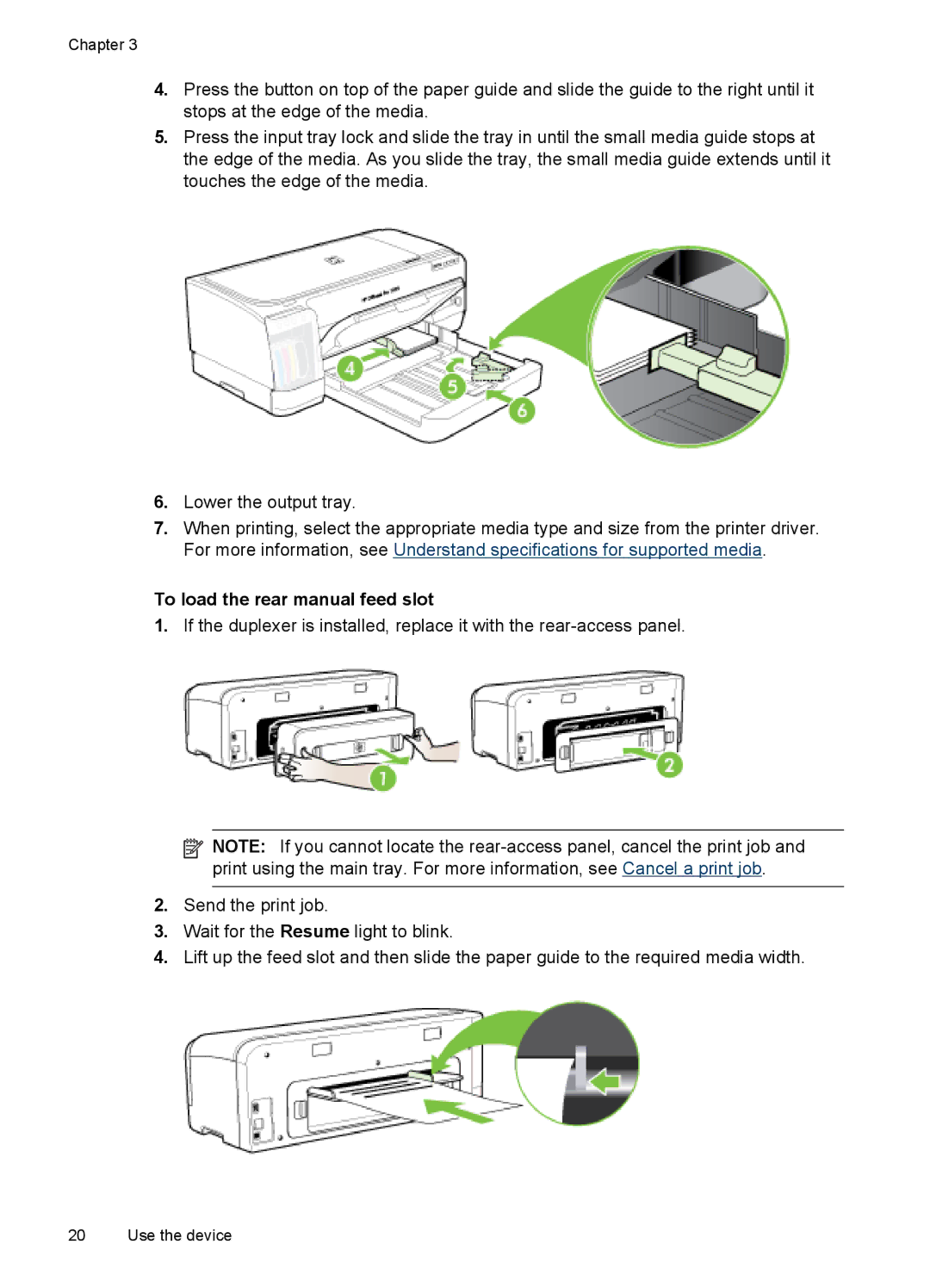 HP Pro K8600 To load the rear manual feed slot 