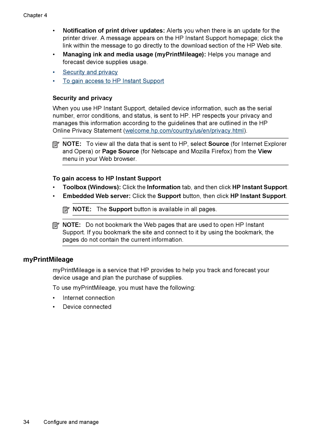 HP Pro K8600 manual MyPrintMileage 