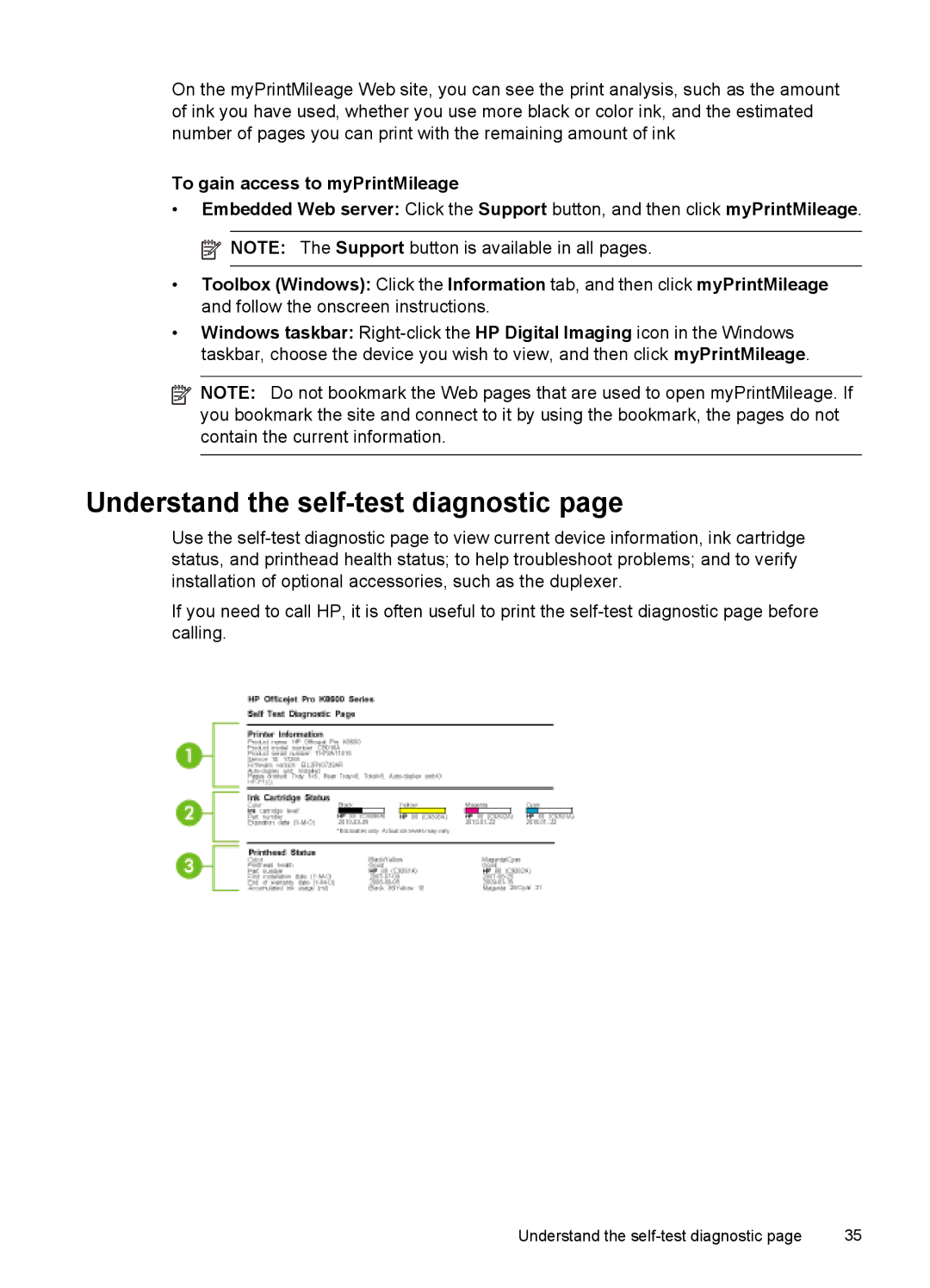 HP Pro K8600 manual Understand the self-test diagnostic 