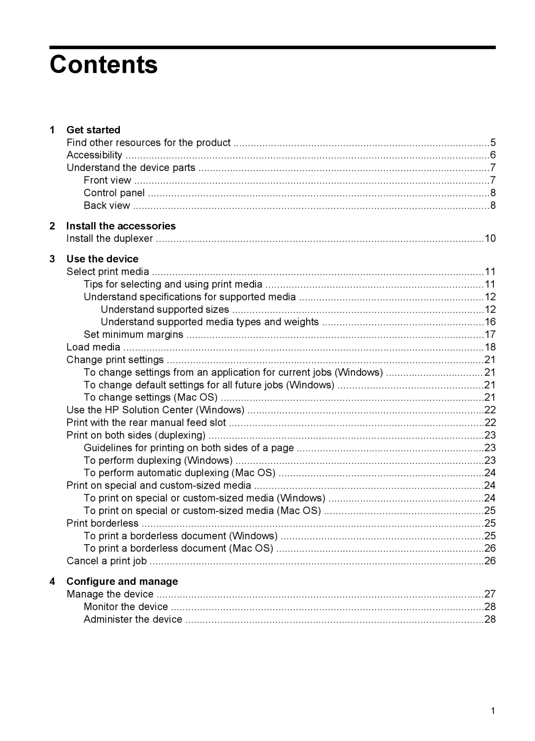 HP Pro K8600 manual Contents 