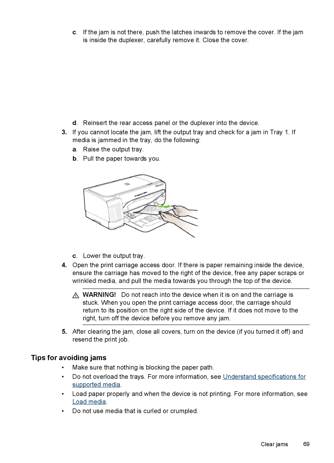 HP Pro K8600 manual Tips for avoiding jams 