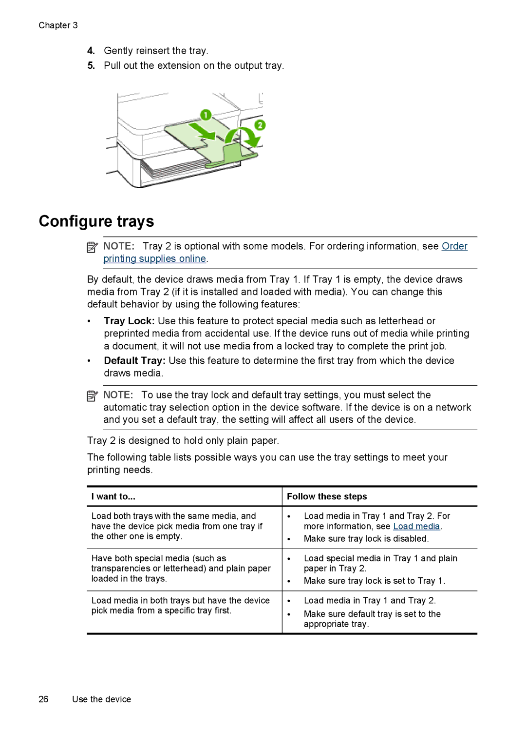 HP Pro L7400 manual Configure trays, Want to, Follow these steps 