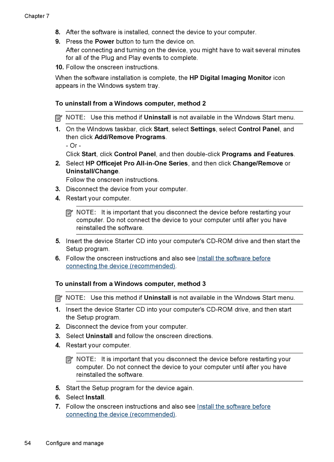 HP Pro L7400 manual To uninstall from a Windows computer, method 