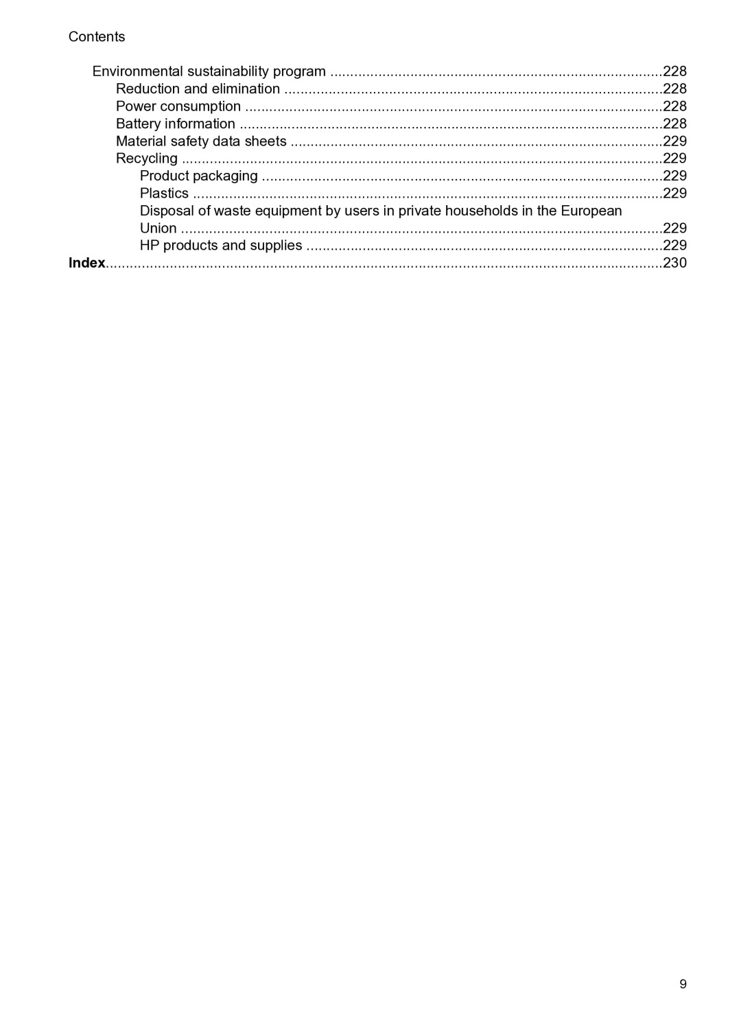 HP PRO L7500 manual Environmental sustainability program 