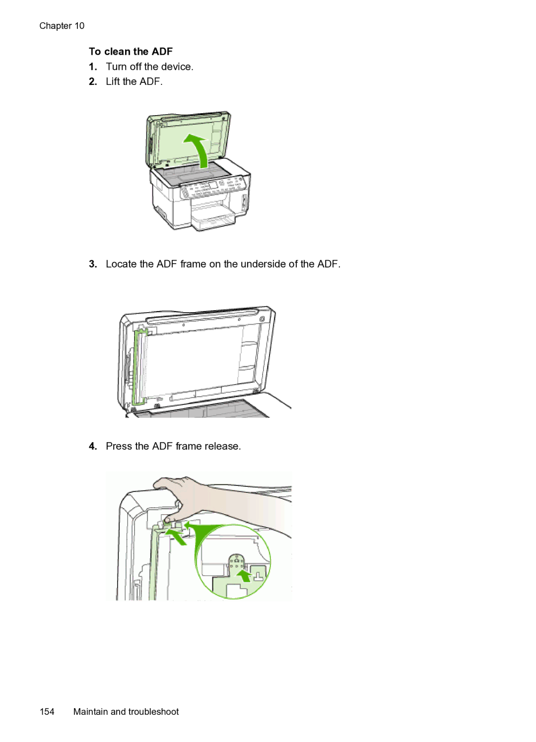 HP PRO L7500 manual To clean the ADF 