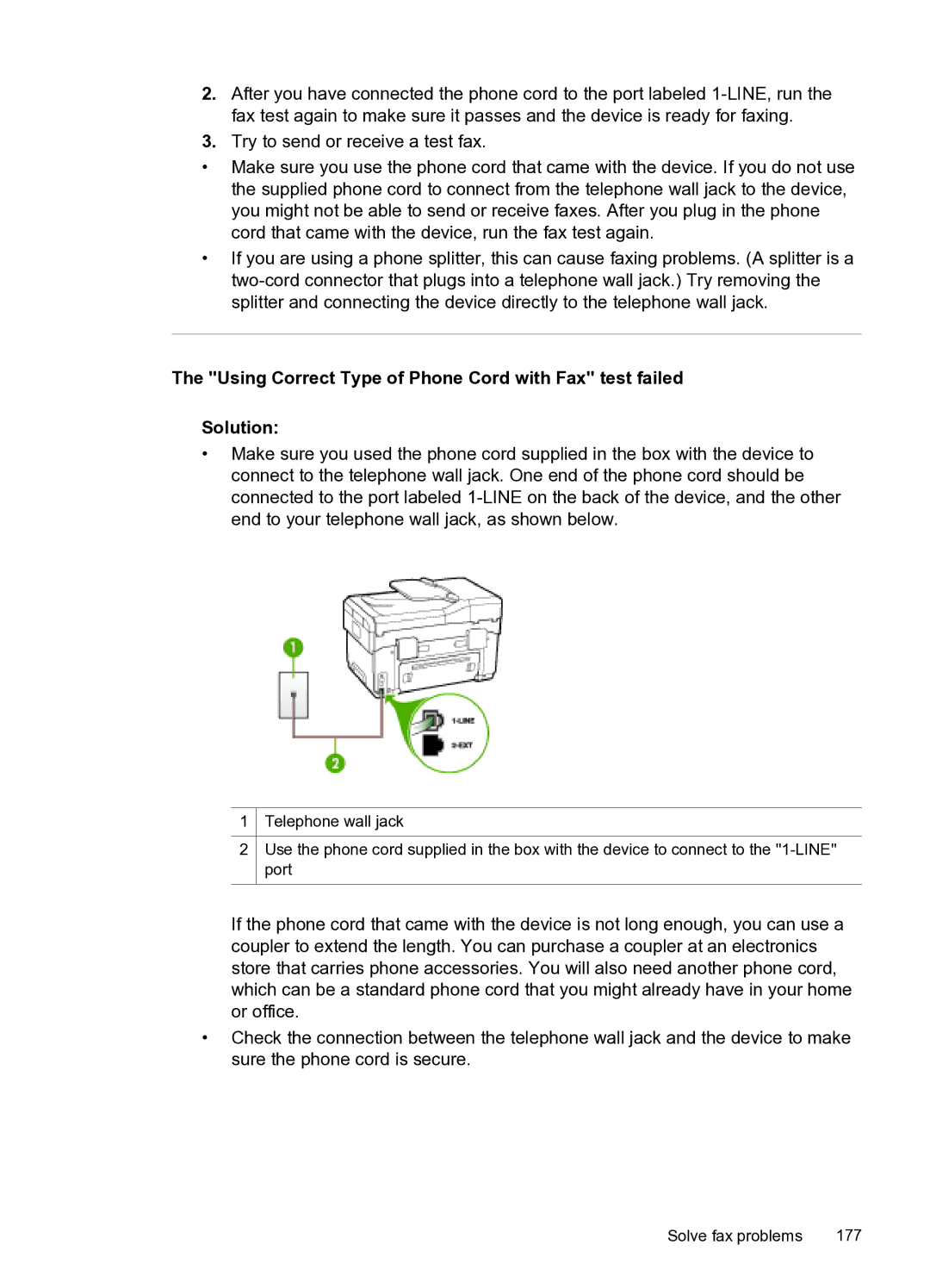 HP PRO L7500 manual Solve fax problems 177 