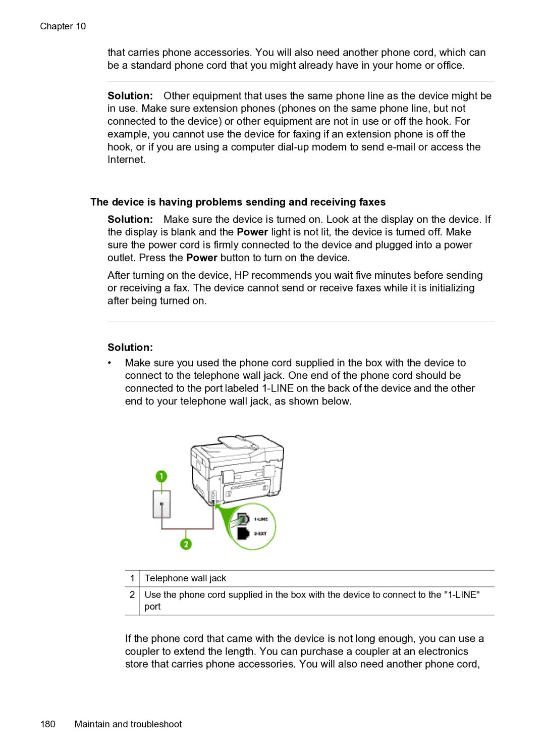 HP PRO L7500 manual Device is having problems sending and receiving faxes 