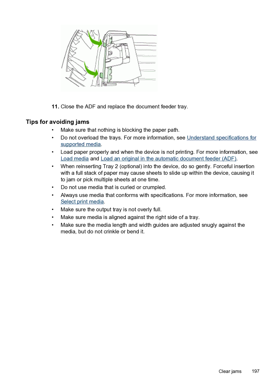 HP PRO L7500 manual Tips for avoiding jams 