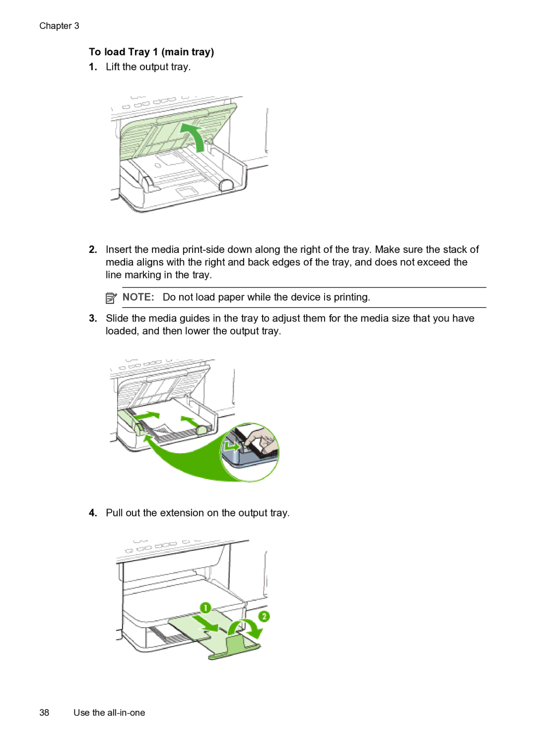 HP PRO L7500 manual To load Tray 1 main tray 