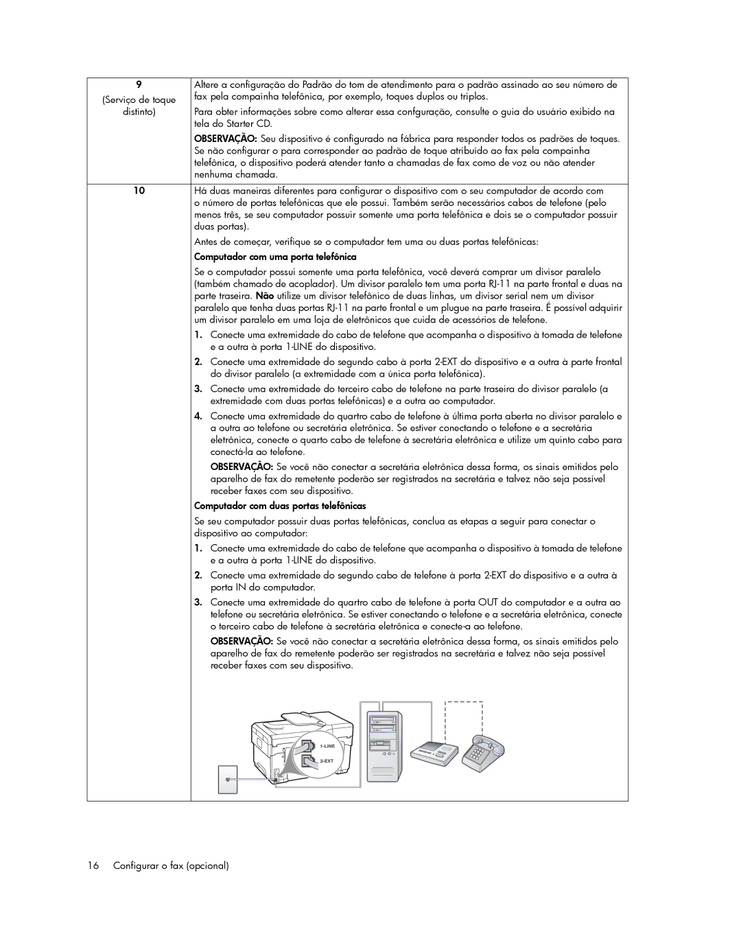 HP Pro L7590, Pro L7750, Pro L7680, Pro L7650, Pro L7580, Pro L7780, Pro L7550 manual Nenhuma chamada 