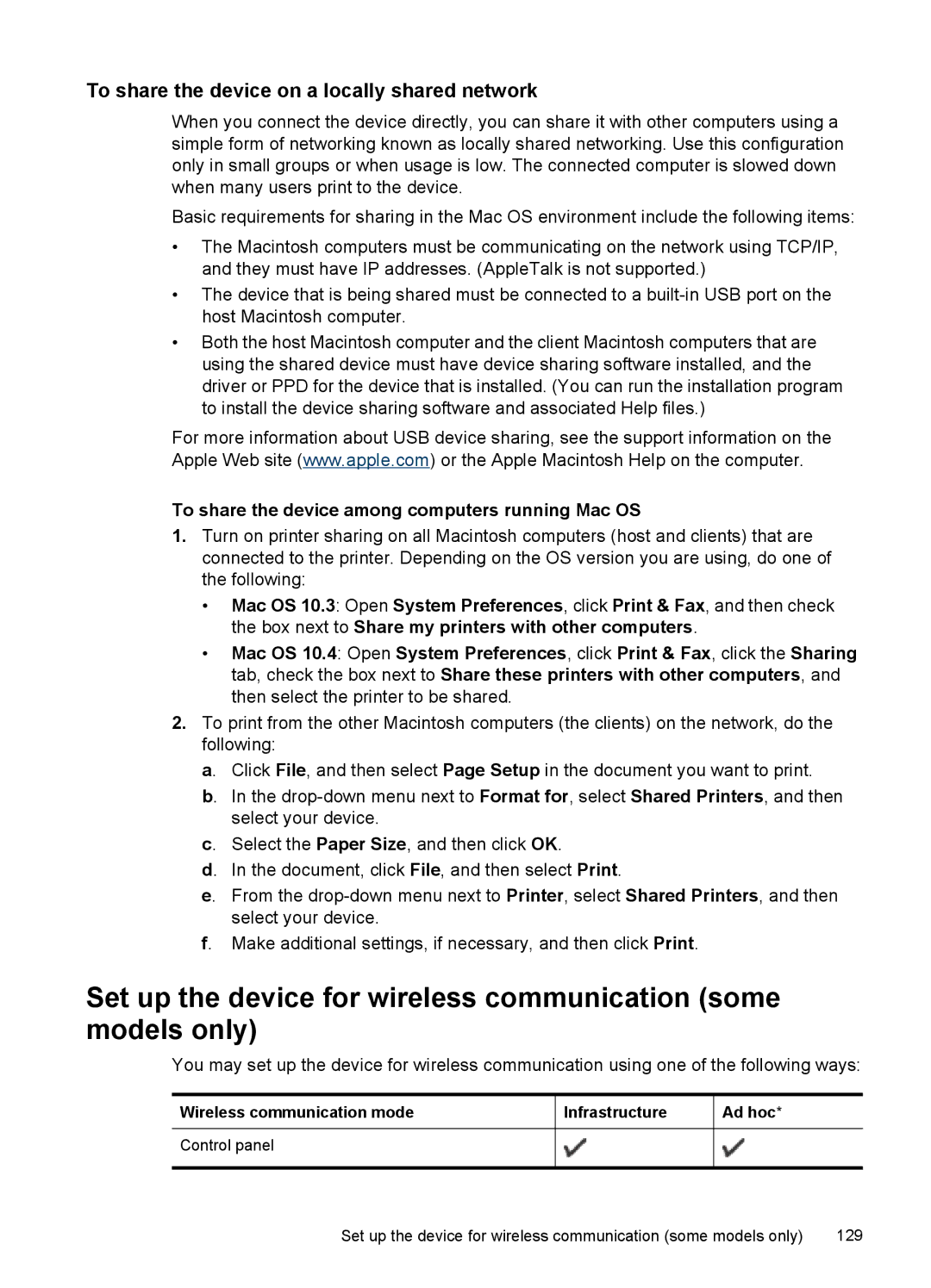 HP Pro L7555 manual To share the device on a locally shared network, To share the device among computers running Mac OS 