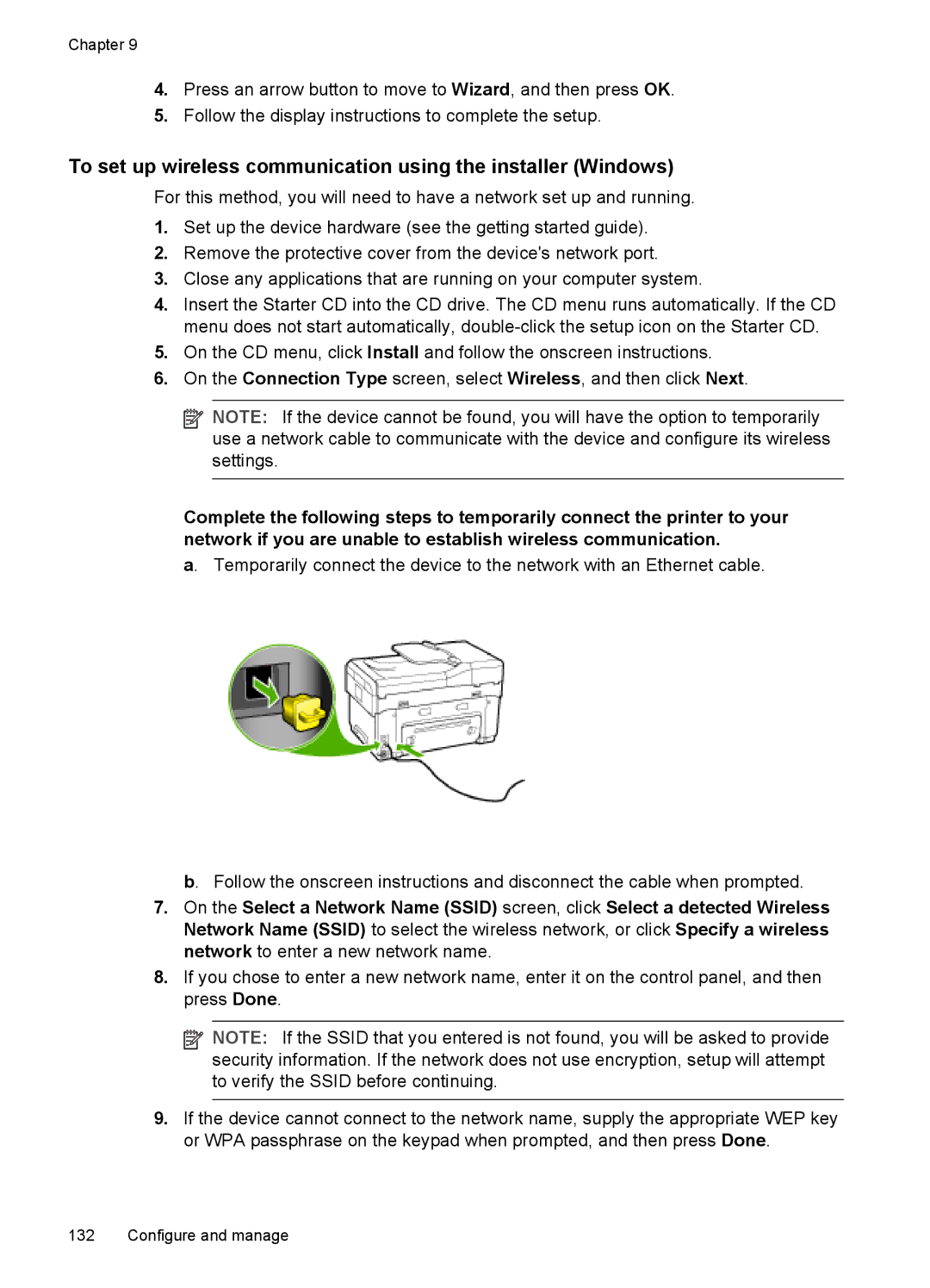 HP Pro L7750, Pro L7680, Pro L7650, Pro L7580, Pro L7780 manual To set up wireless communication using the installer Windows 