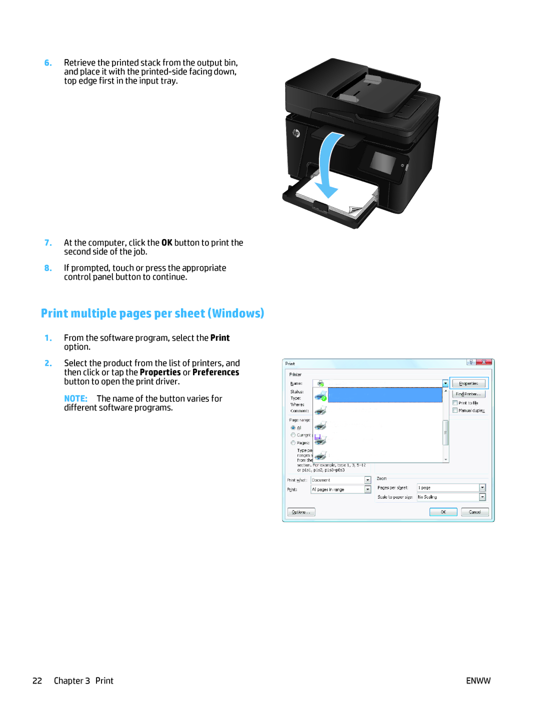 HP Pro MFP M177fw manual Print multiple pages per sheet Windows 