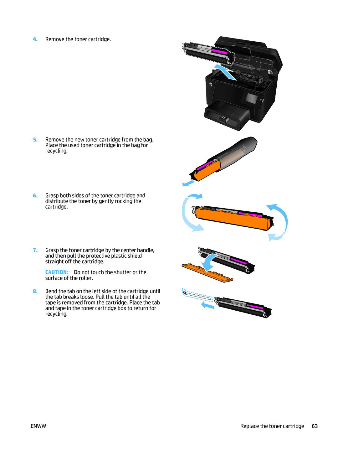 HP Pro MFP M177fw manual Replace the toner cartridge 