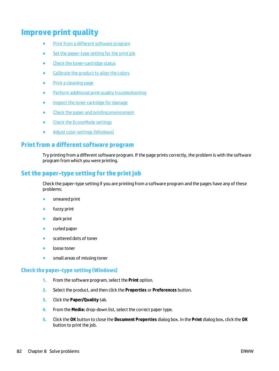 HP Pro MFP M177fw manual Improve print quality, Print from a different software program 