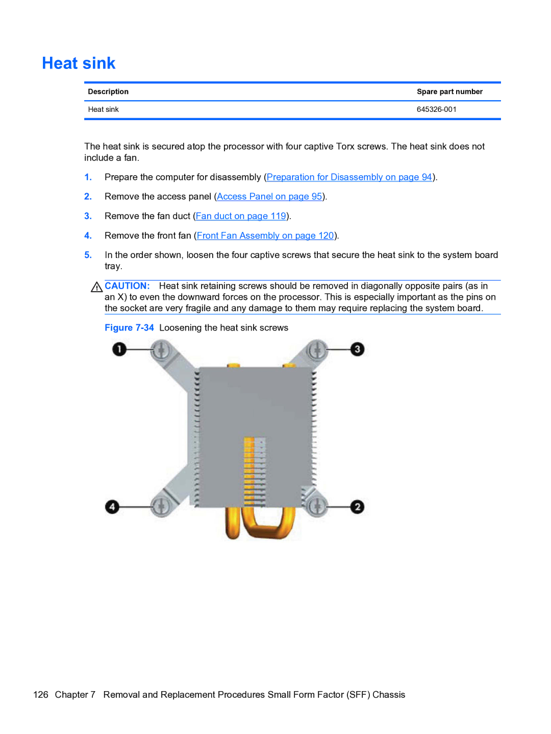 HP Pro QV985AV manual Heat sink 