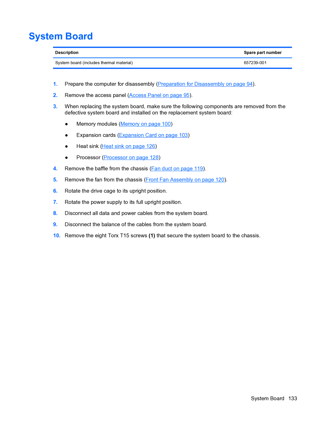 HP Pro QV985AV manual System Board 