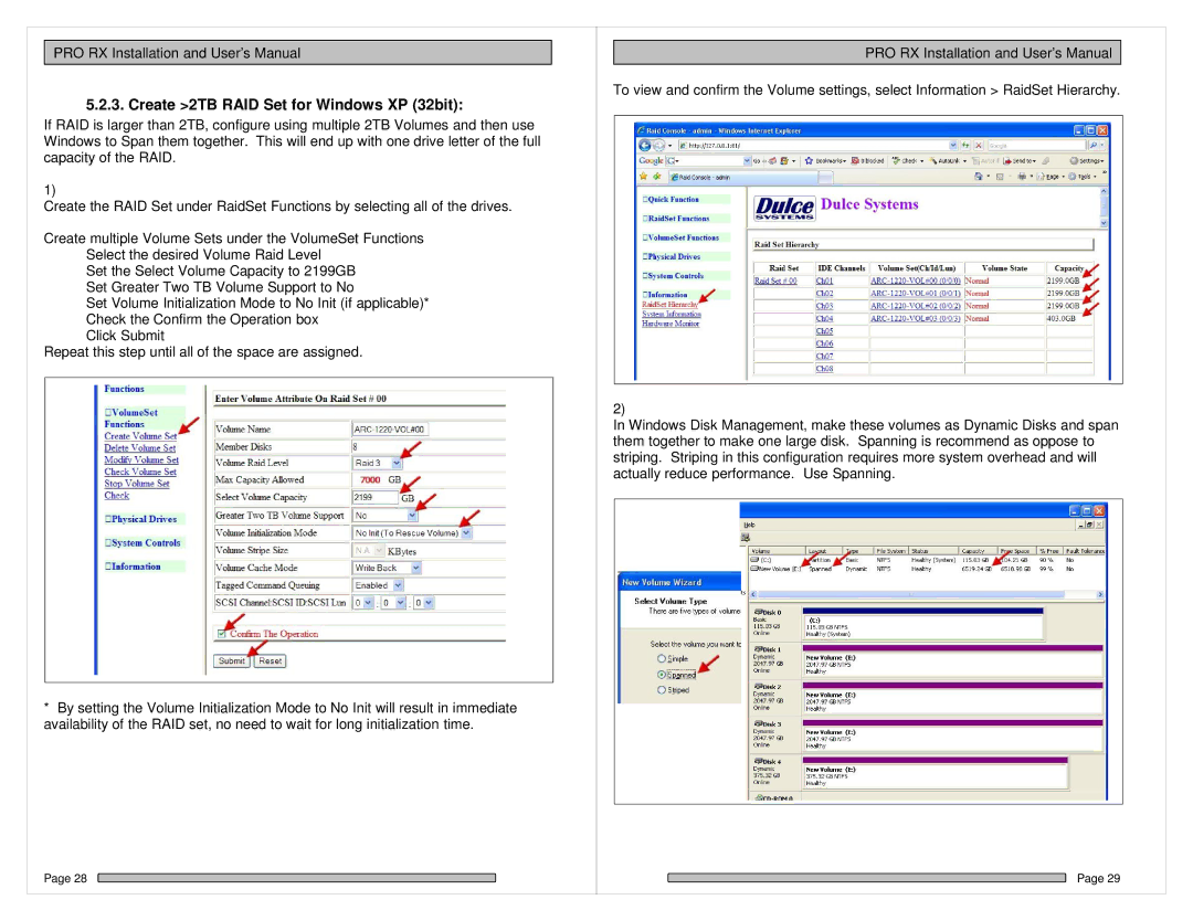 HP PRO RX manual Create 2TB RAID Set for Windows XP 32bit 