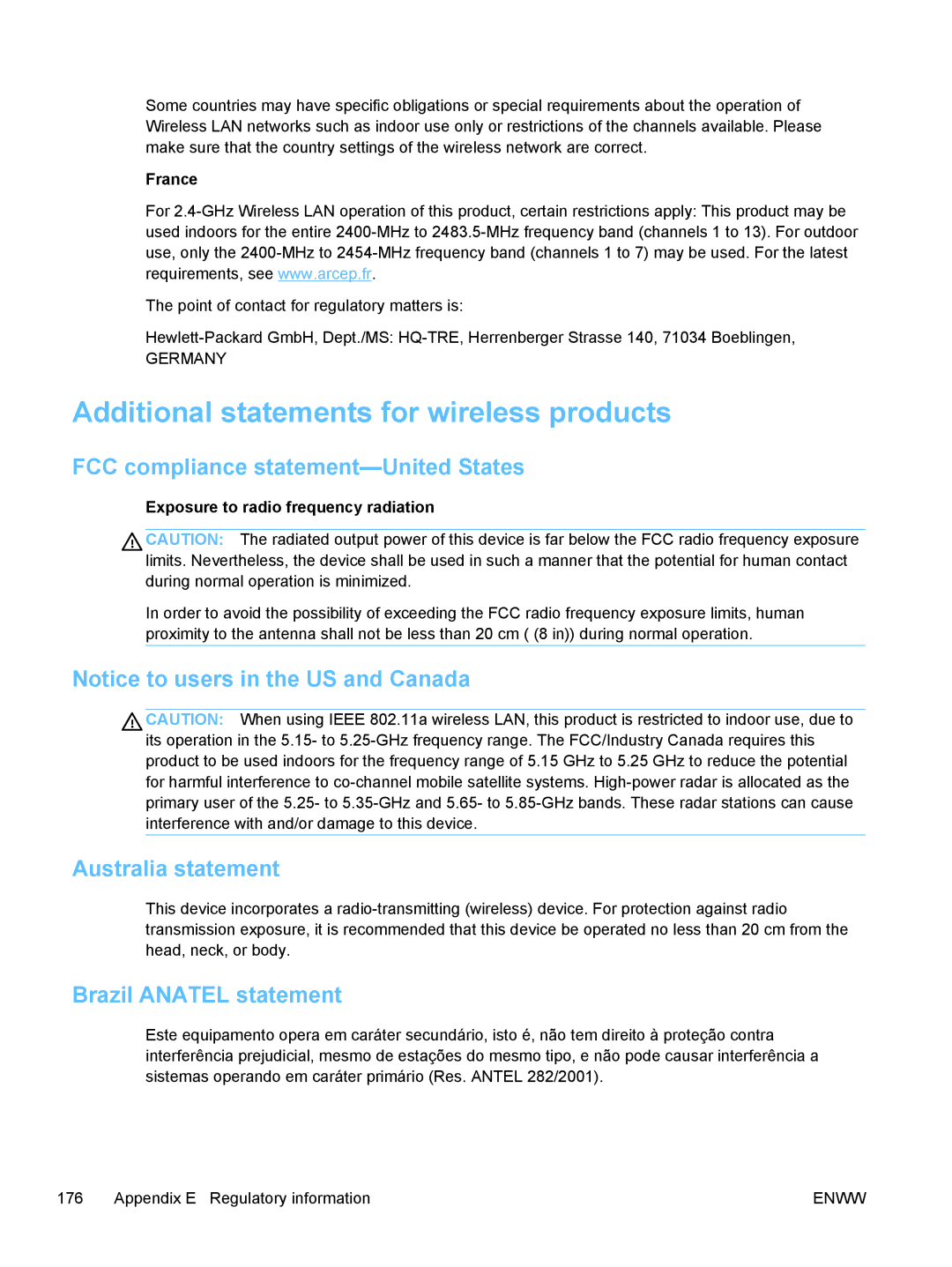 HP Pro X X451dn CN459AB1H manual Additional statements for wireless products, FCC compliance statement-United States 