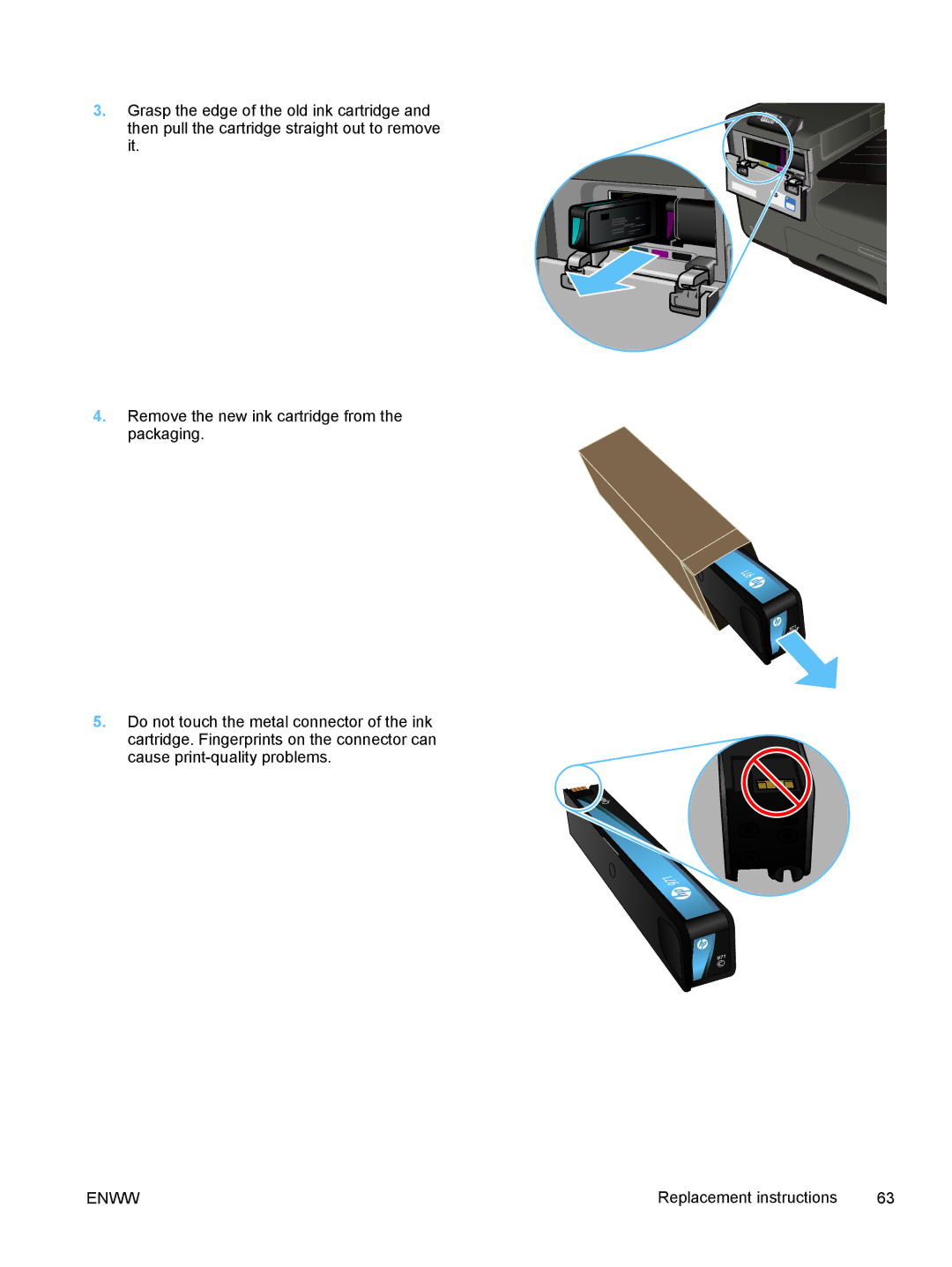 HP Pro X X551dw Inkjet CV037AB1H, Pro X X451dn CN459AB1H manual Replacement instructions 