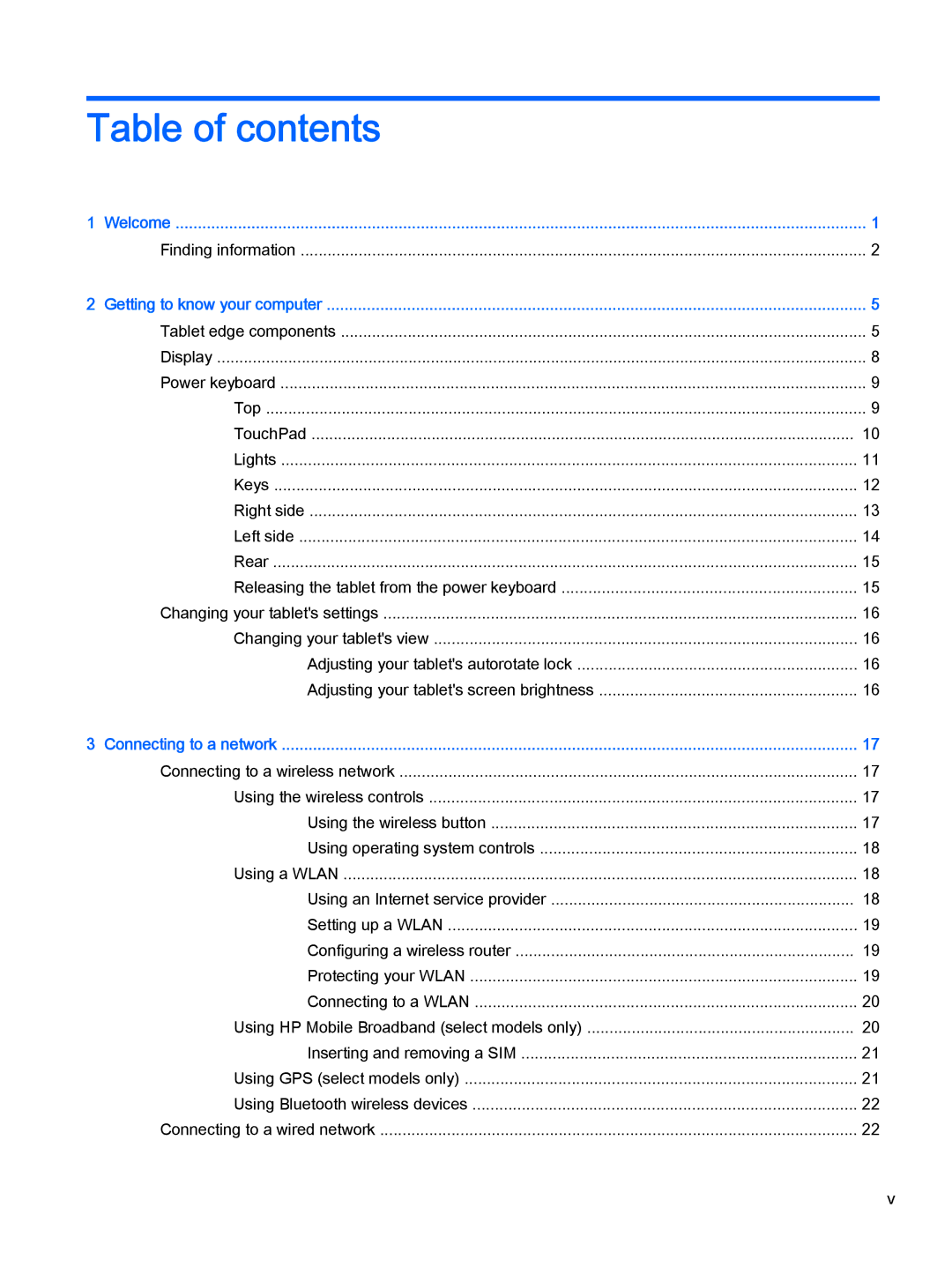 HP Pro x2 612 G1 (Windows 8.1) manual Table of contents 