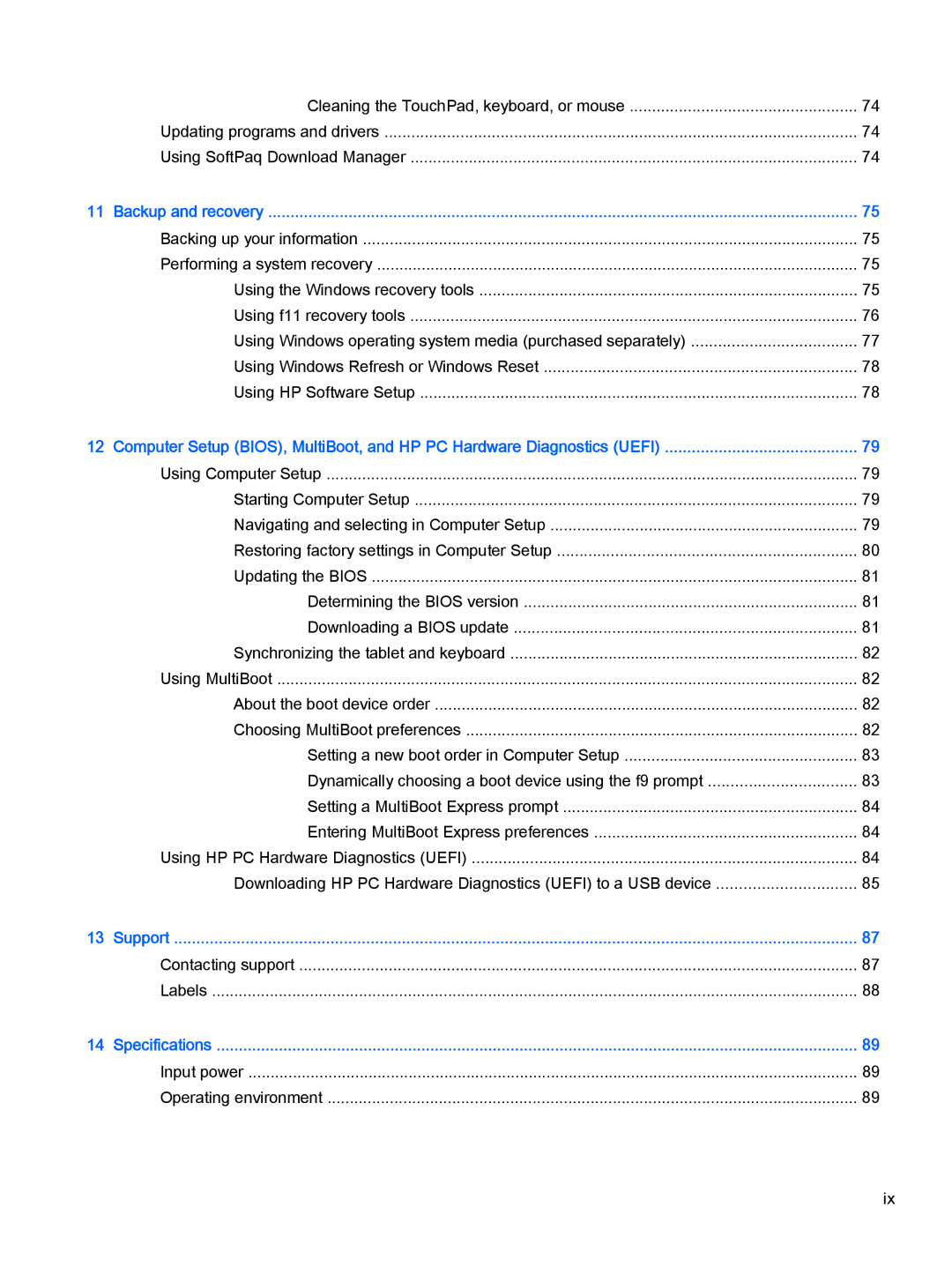 HP Pro x2 612 G1 (Windows 8.1) manual Contacting support Labels 