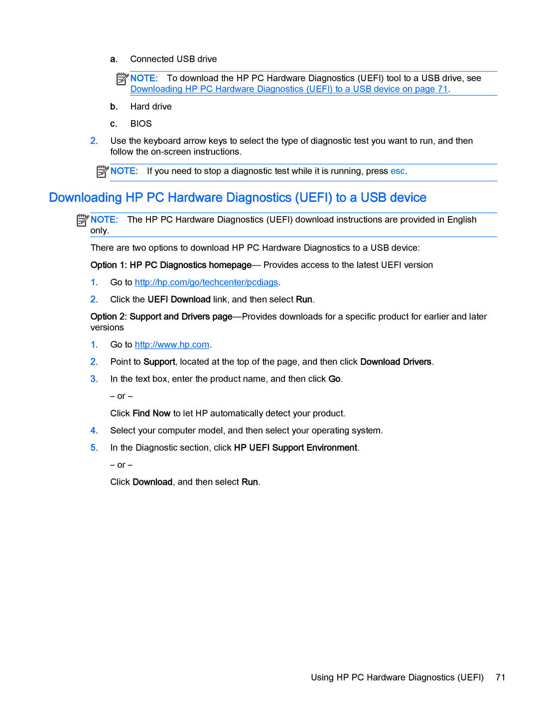 HP Pro x2 612 G1 manual Downloading HP PC Hardware Diagnostics Uefi to a USB device 