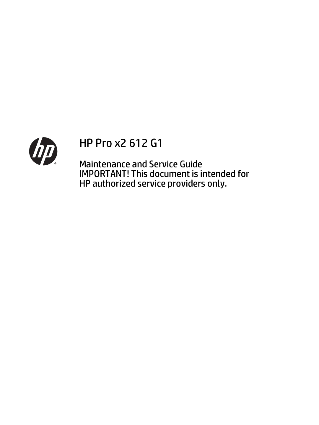 HP manual HP Pro x2 612 G1 