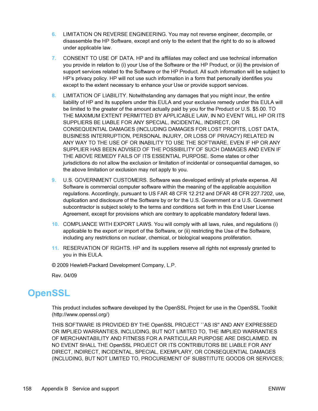 HP Pro X451 manual OpenSSL 