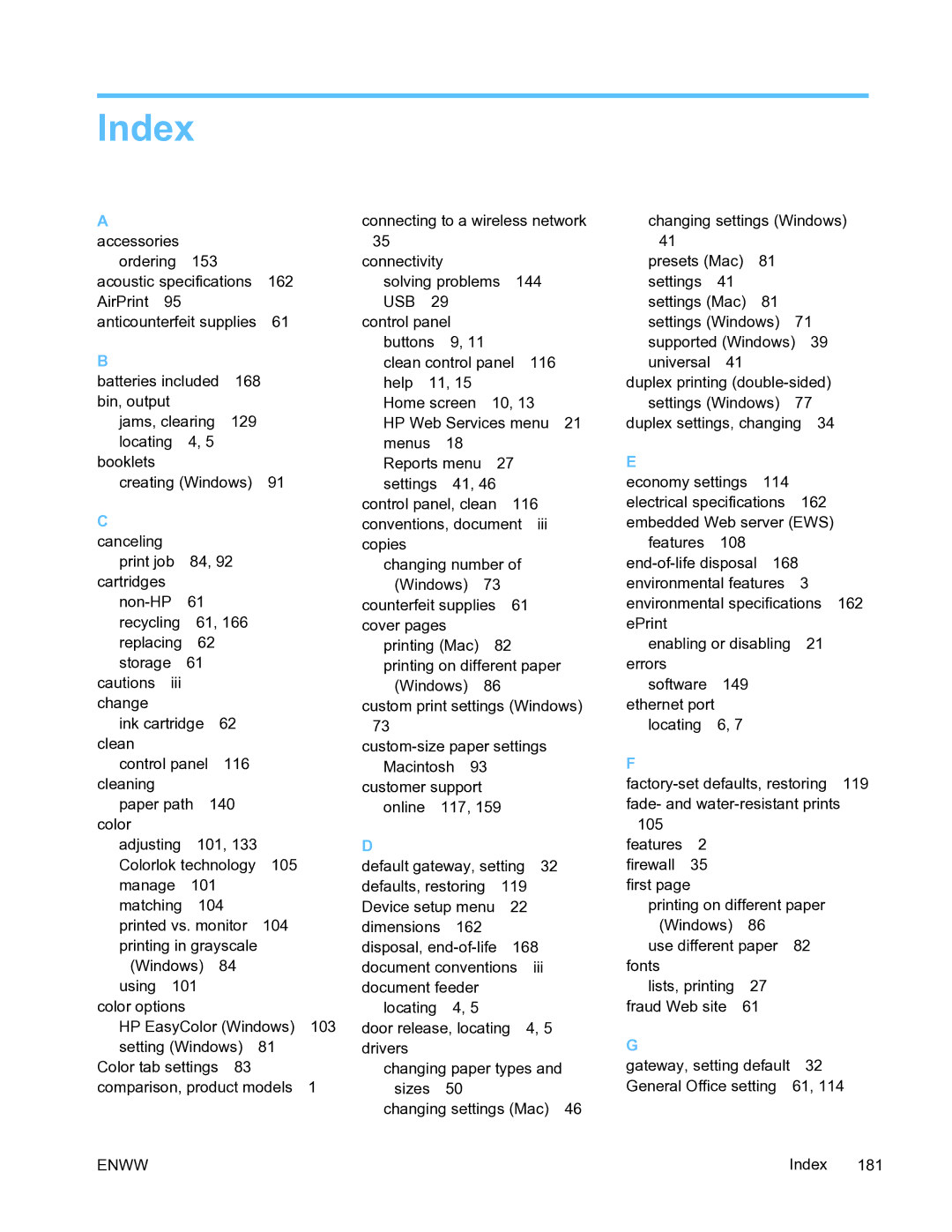 HP Pro X451 manual Index, Usb 