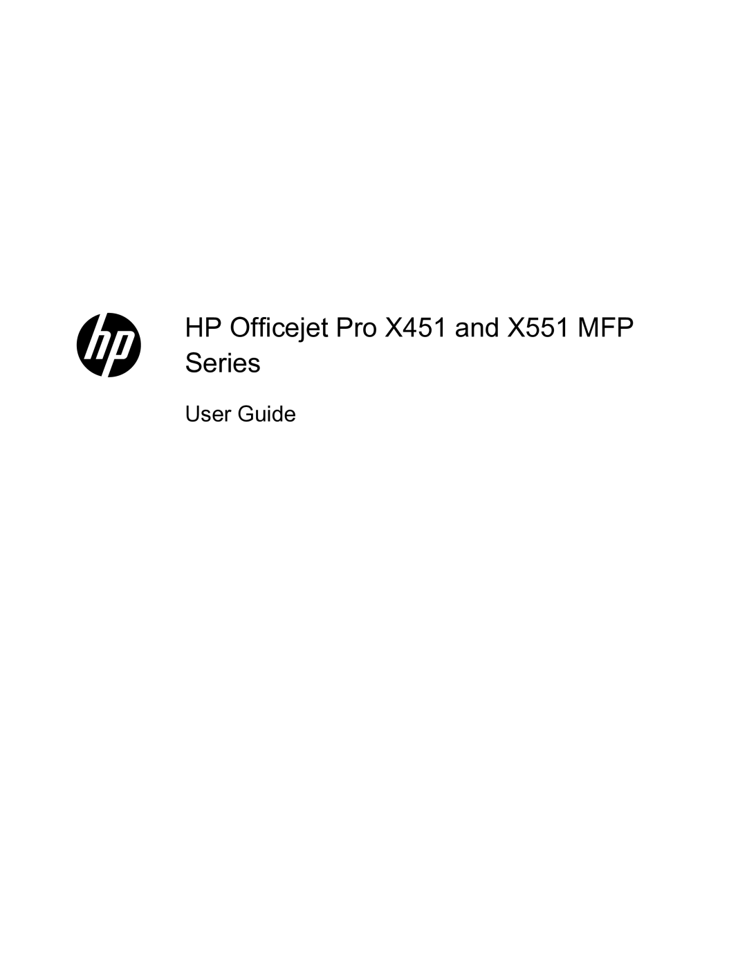 HP manual HP Officejet Pro X451 and X551 MFP Series 