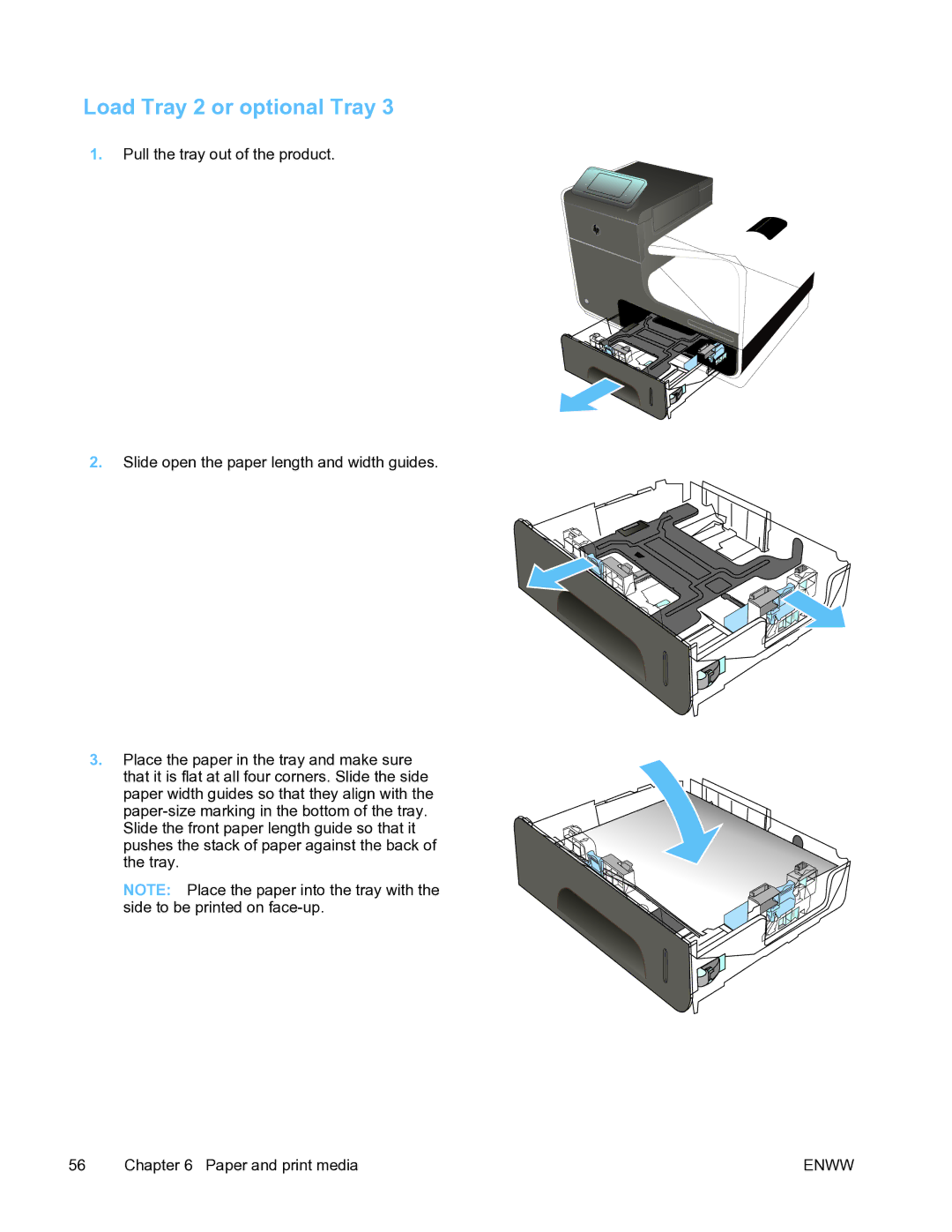 HP Pro X451 manual Load Tray 2 or optional Tray 