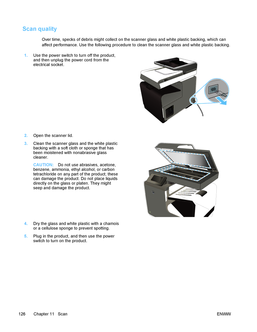 HP PRO X476 MFP manual Scan quality 