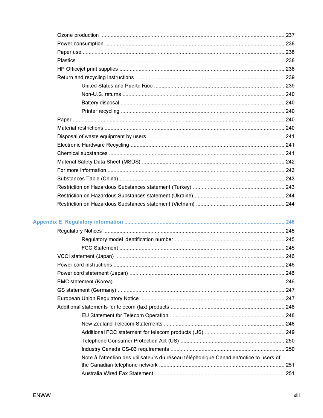 HP PRO X476 MFP manual 245 