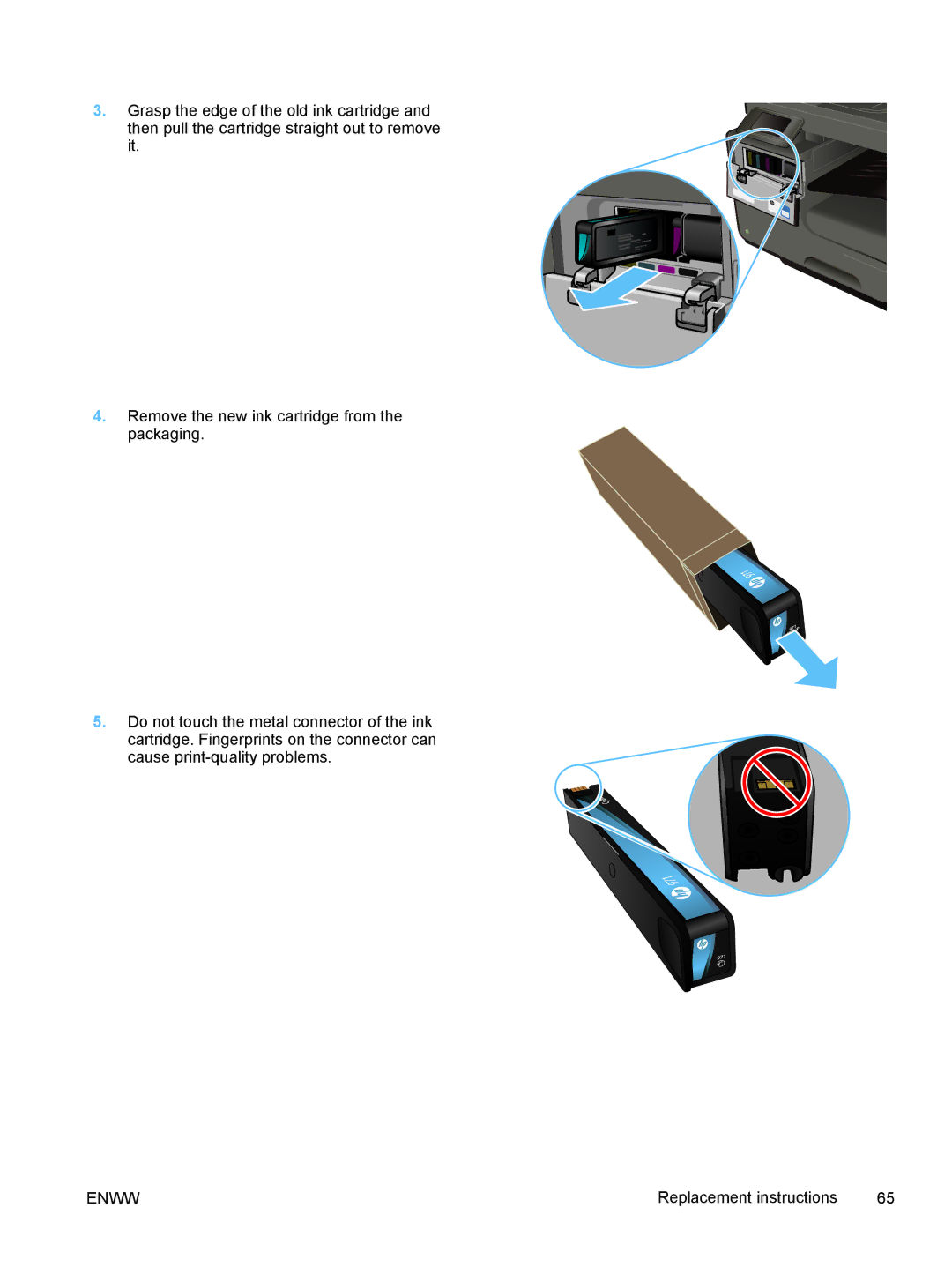 HP Pro X476dn Inkjet CN460A#B1H, Pro X476dw CN461AB1H manual Replacement instructions 