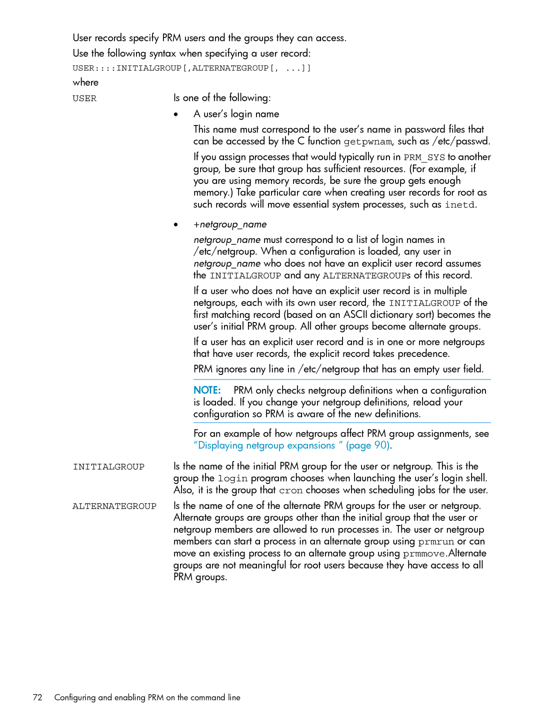 HP Process Resource Manager (PRM) manual User, Displaying netgroup expansions 