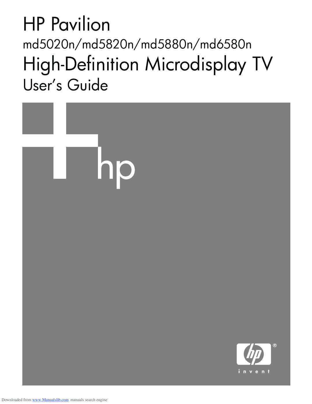 HP Projection Television MD5880N, Projection Television MD6580N manual HP Pavilion 