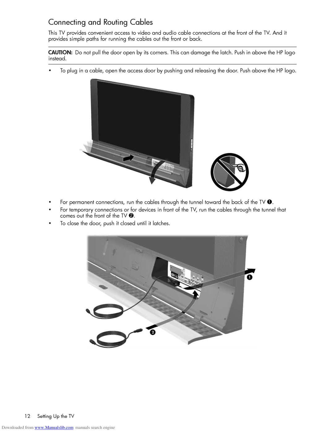 HP Projection Television MD6580N, Projection Television MD5880N manual Connecting and Routing Cables 