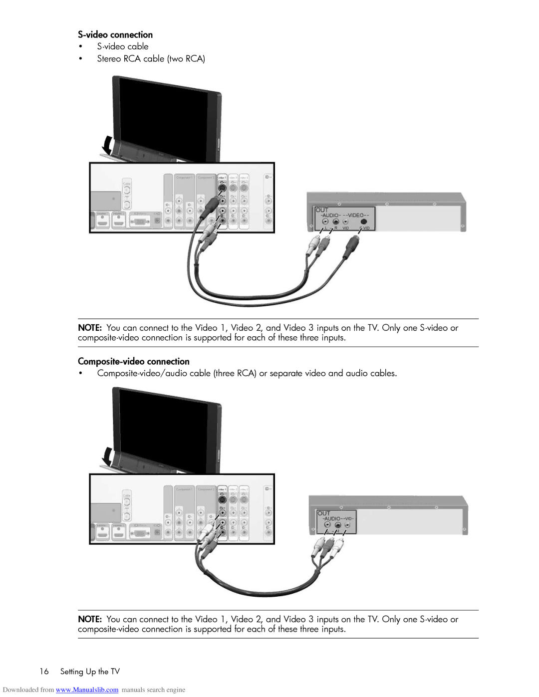 HP Projection Television MD6580N, Projection Television MD5880N manual Video connection 