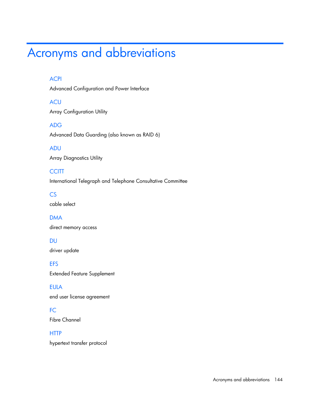 HP ProLight Server manual Acronyms and abbreviations 