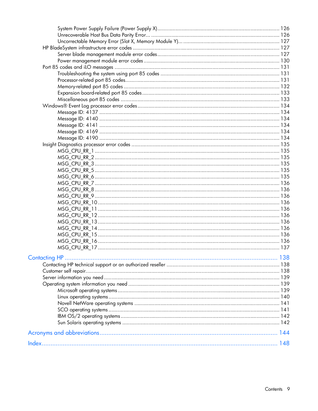 HP ProLight Server manual Acronyms and abbreviations 144 Index 148 