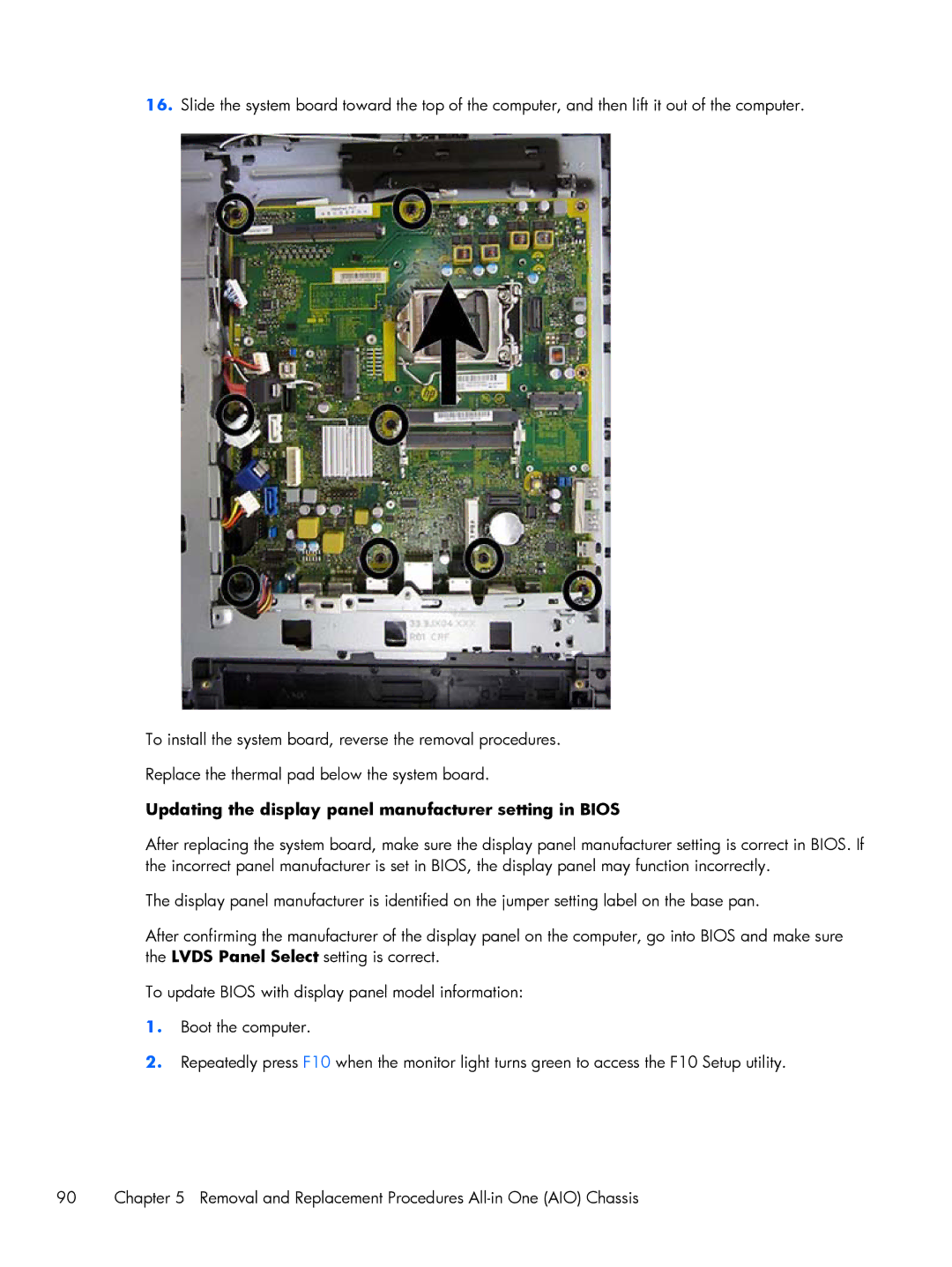 HP Promo 800 G1 E1Z82UTABA, Promo 800 G1 E1Z80UTABA manual Updating the display panel manufacturer setting in Bios 