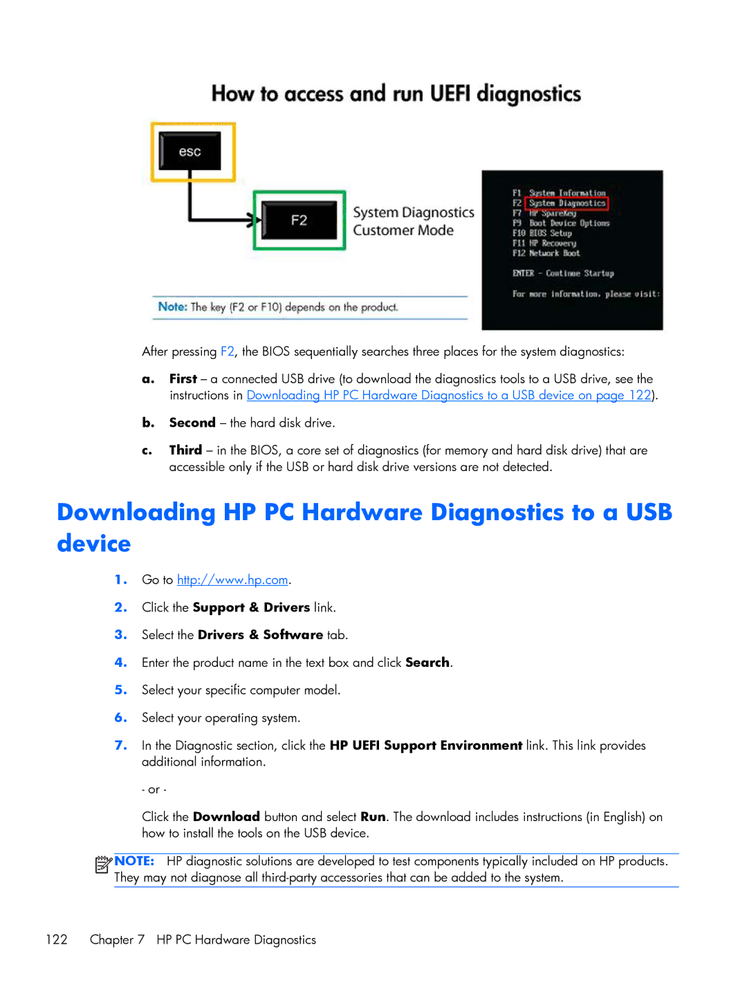 HP Promo 800 G1 E1Z82UTABA, Promo 800 G1 E1Z80UTABA manual Downloading HP PC Hardware Diagnostics to a USB device 