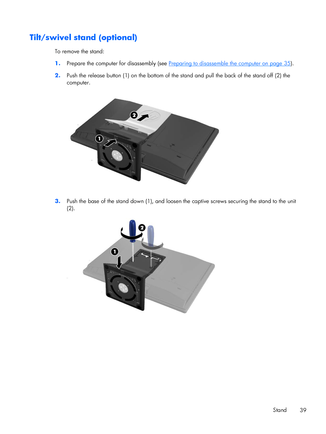 HP Promo 800 G1 E1Z80UTABA, Promo 800 G1 E1Z82UTABA, E2A03UT E2A03UT#ABA, E1Z80UT E1Z80UT#ABA Tilt/swivel stand optional 