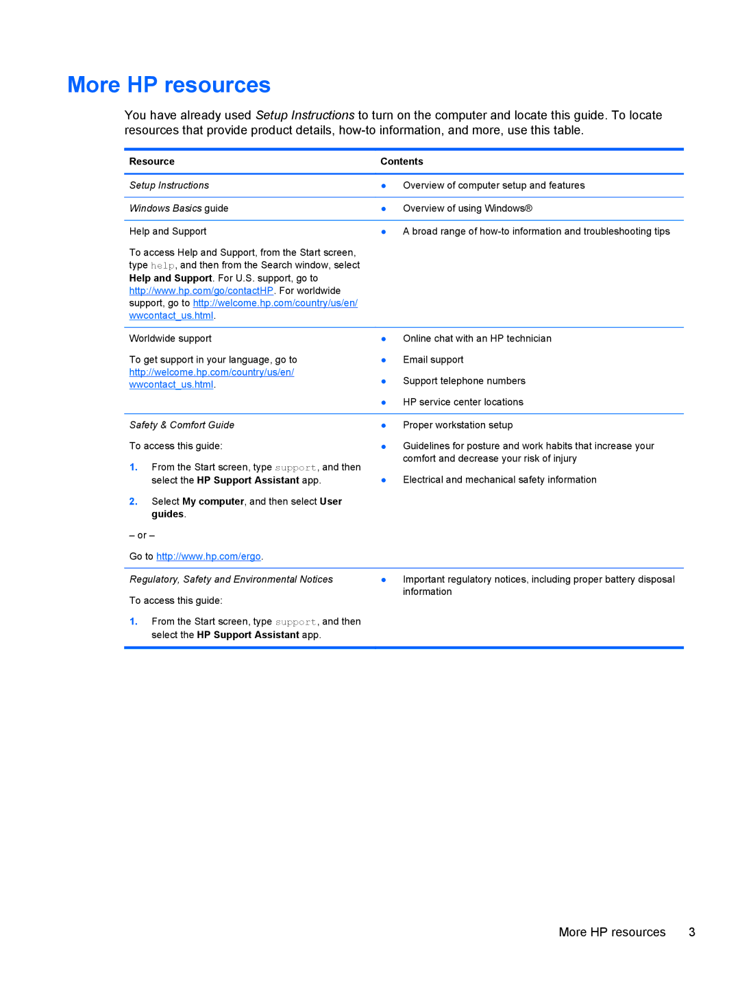 HP Provantage F3F15UA#ABA manual More HP resources, Resource Contents 