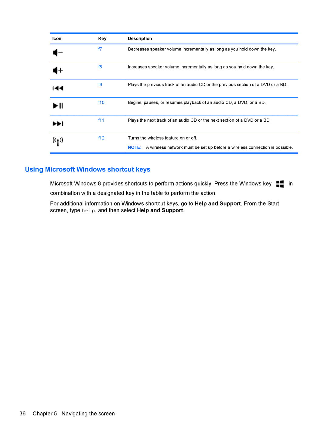 HP Provantage F3F15UA#ABA manual Using Microsoft Windows shortcut keys 