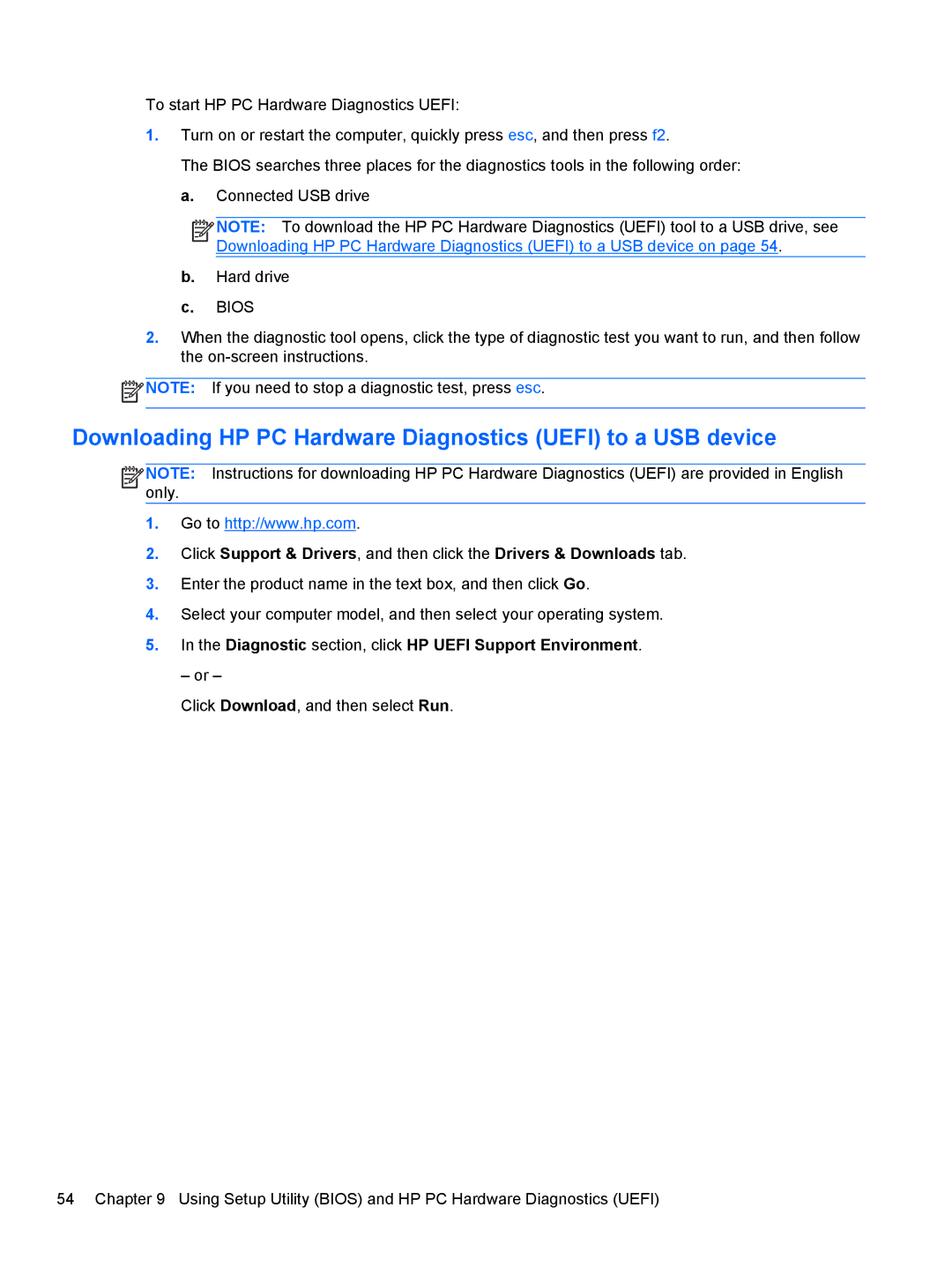 HP Provantage F3F15UA#ABA manual Downloading HP PC Hardware Diagnostics Uefi to a USB device 