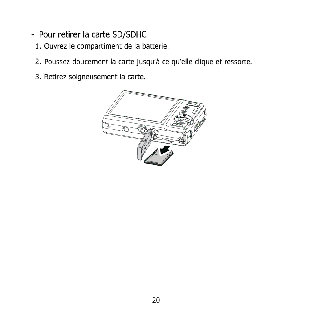 HP PW550 manual Pour retirer la carte SD/SDHC 