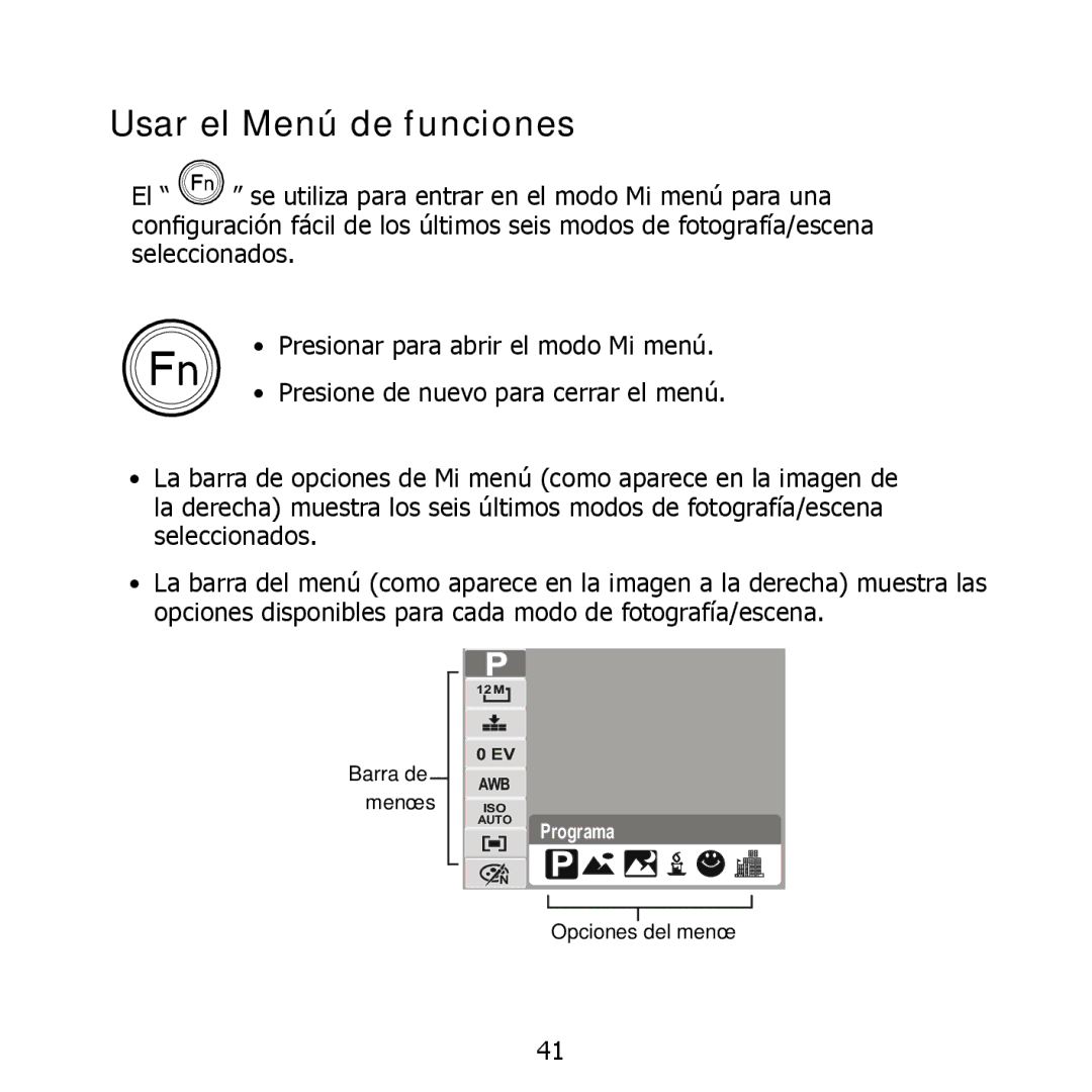 HP PW550 manual Usar el Menú de funciones 