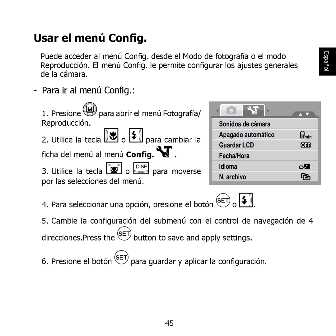 HP PW550 manual Usar el menú Config, Para ir al menú Config 